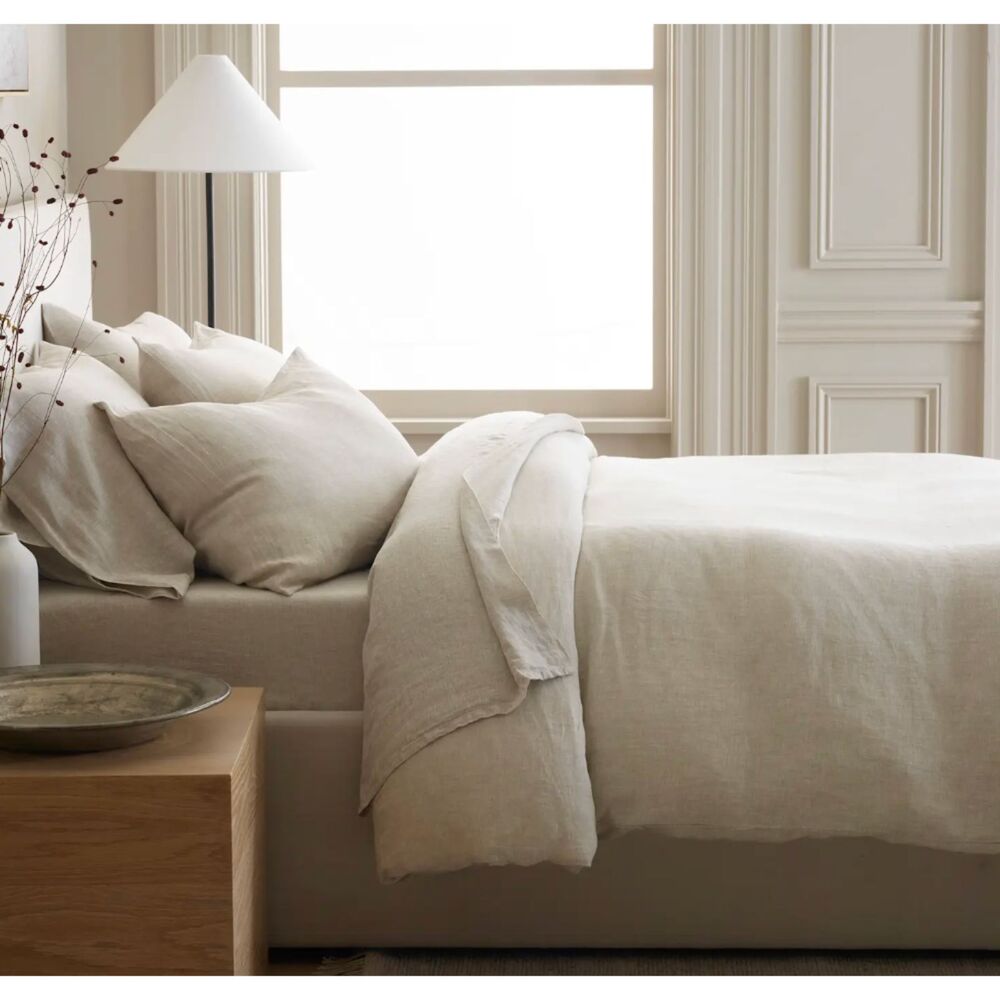 Quince European Linen Duvet Cover - Full Queen - Natural Chambray